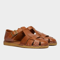 Todd Snyder x Gardenheir Leather Fisherman Sandals in Cognac