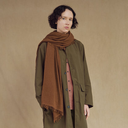 Himalayan Cashmere Aviator Wrap Scarf in Acorn
