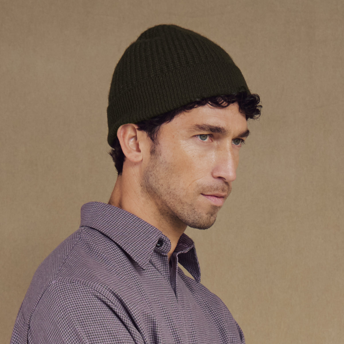 Himalayan Cashmere Fisherman Ribbed Beanie — Sea Palette