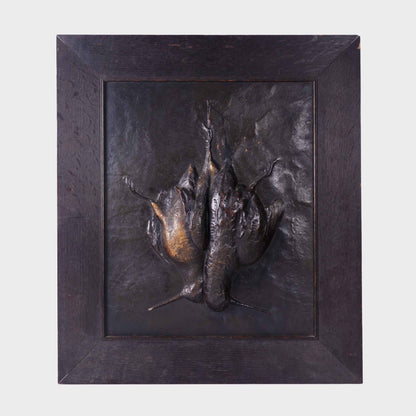 Vintage Pressed Relief Hanging Game Birds Still Life, New York, 20th C.