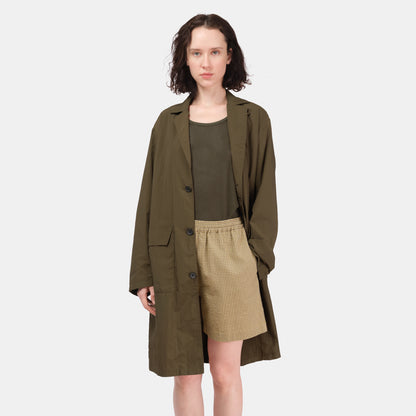 Nylon Shop Coat in Olive