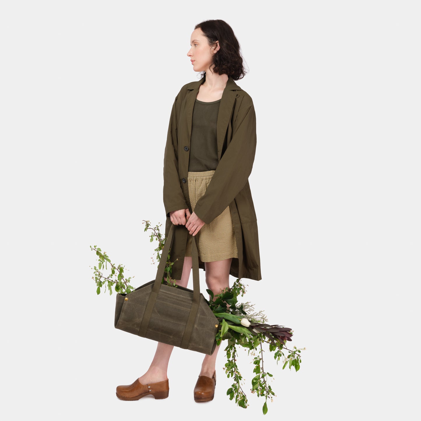 Nylon Shop Coat in Olive