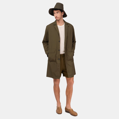 Nylon Shop Coat in Olive
