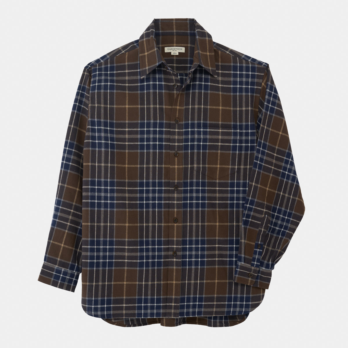 Organic Cotton Flannel Gardening Chemise in Brown Plaid