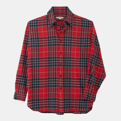 Organic Cotton Flannel Gardening Chemise in Red Plaid