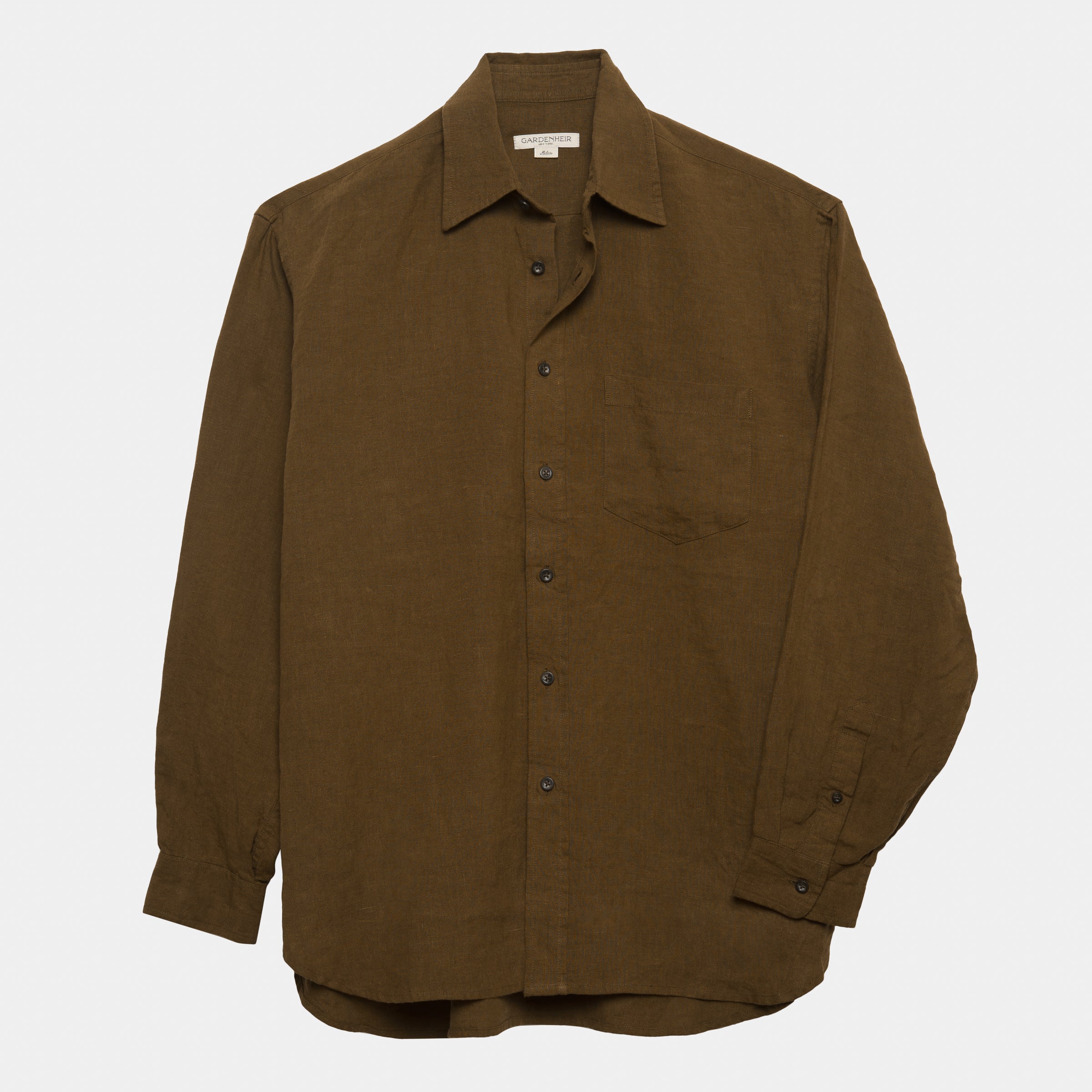 Washed Linen Gardening Chemise in Olive