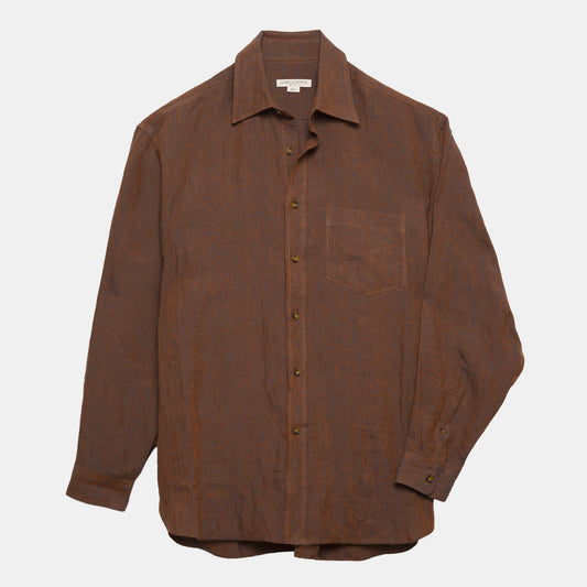 Washed Linen Gardening Chemise in Bronze
