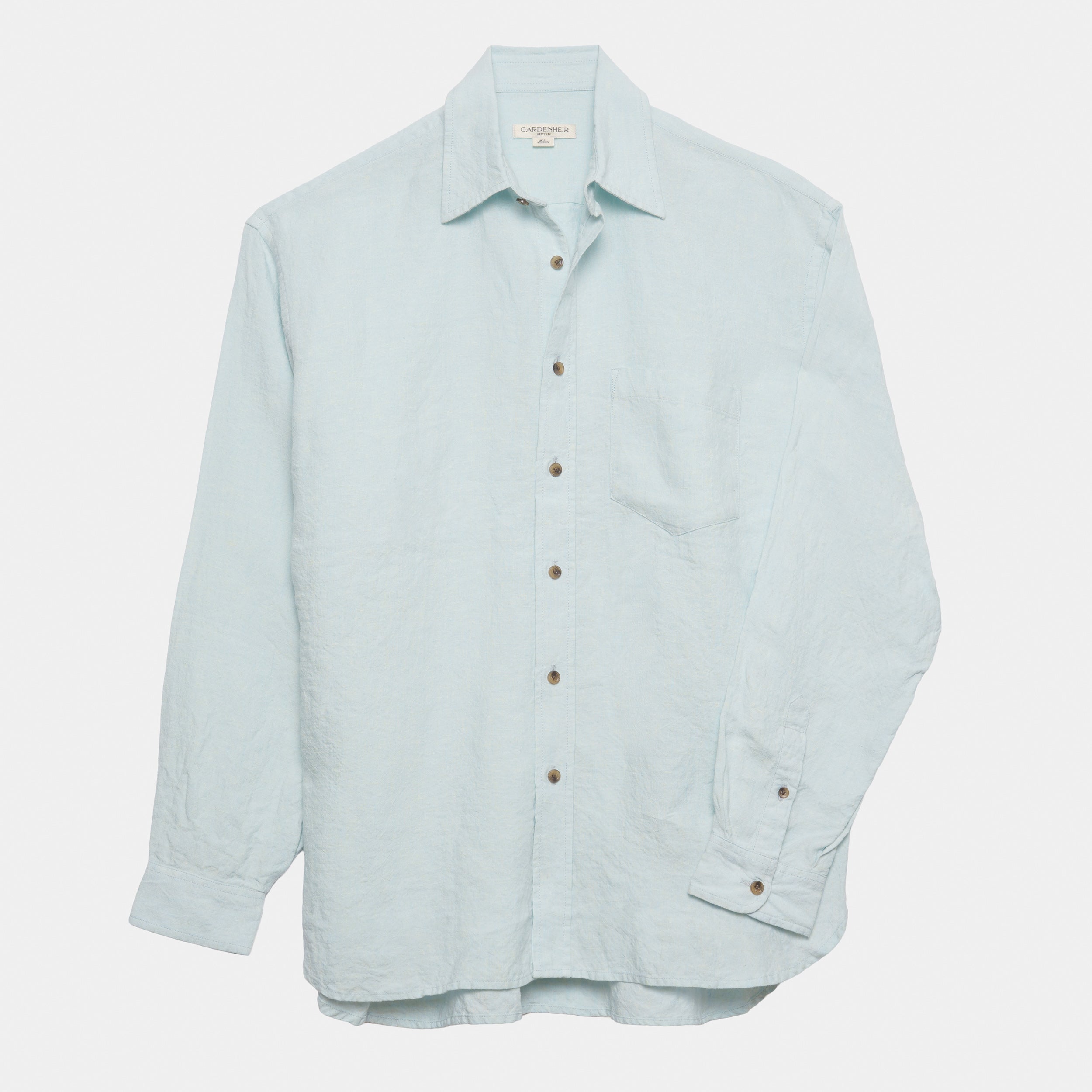 Washed Linen Gardening Chemise in Sky Blue