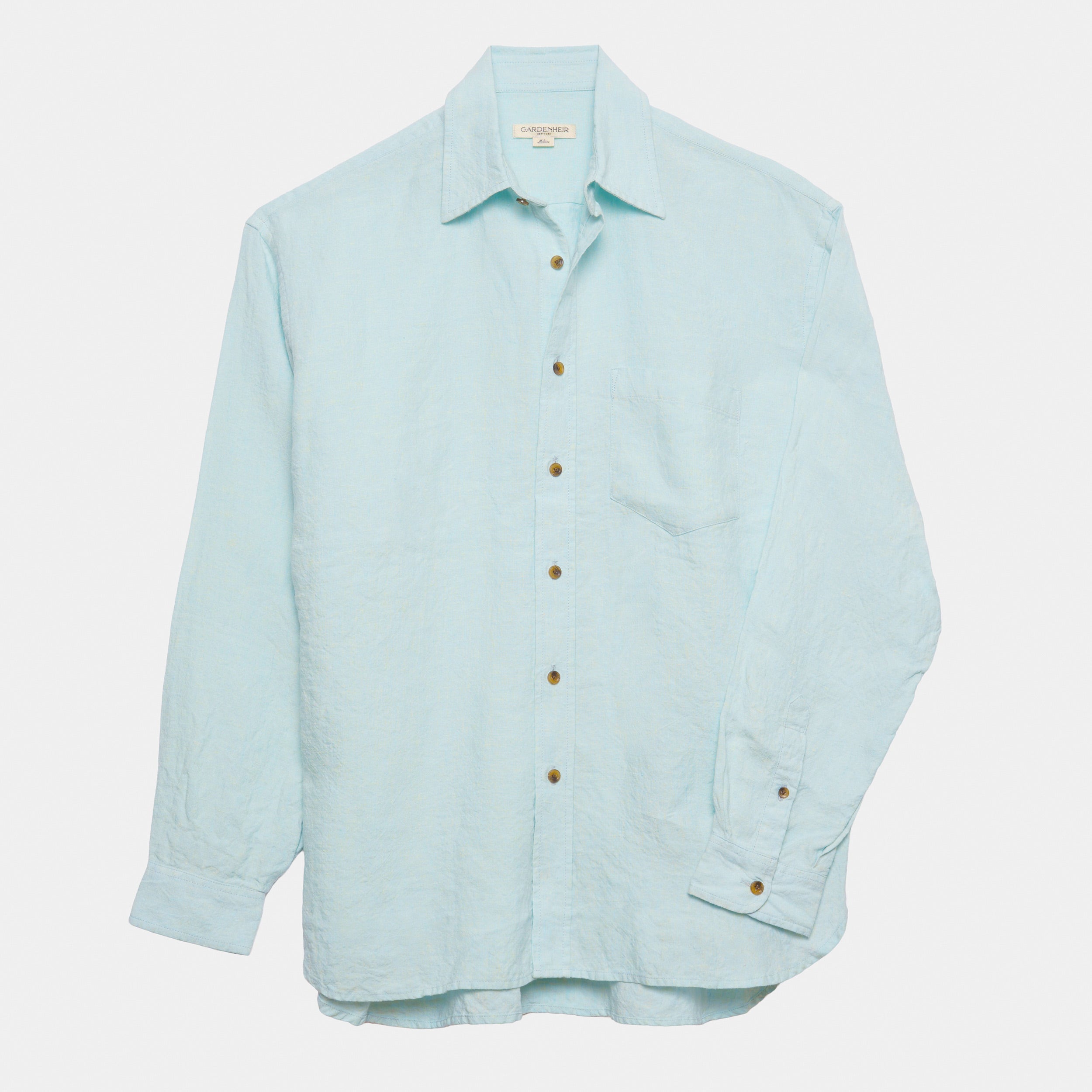 Washed Linen Gardening Chemise in Sky Blue