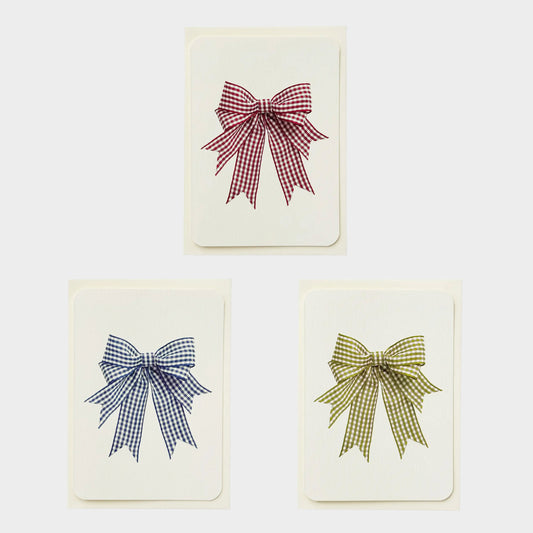 Gingham Bow Greeting Cards Set of 6