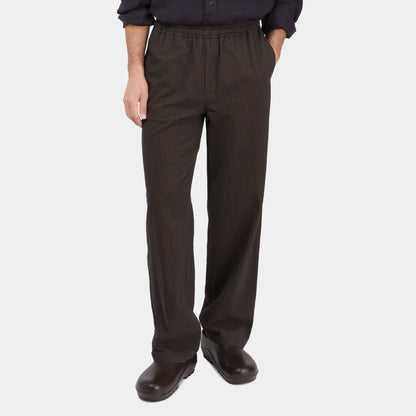 Gingham Seersucker Relaxed Pant in Brown Field Check