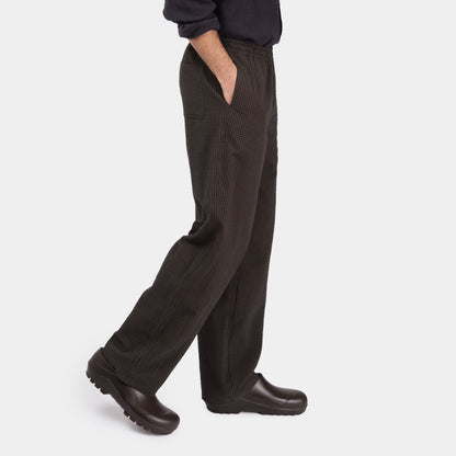 Gingham Seersucker Relaxed Pant in Brown Field Check