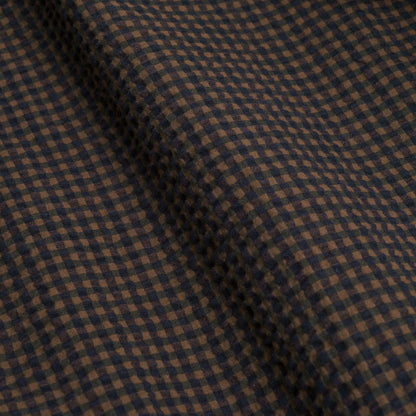 Gingham Seersucker Relaxed Short in Brown Field Check