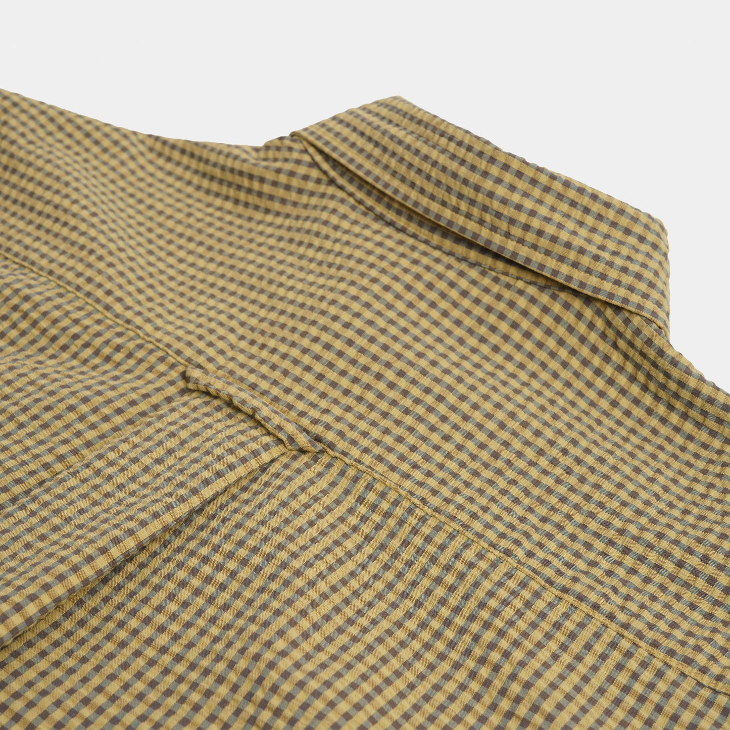 Gingham Seersucker Gardening Chemise in Green Field Check
