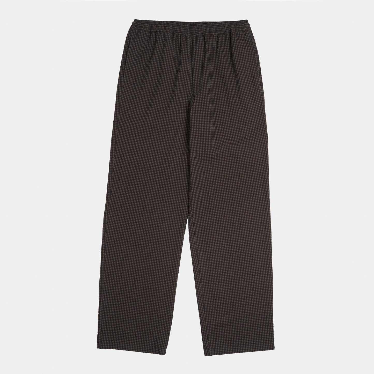 Gingham Seersucker Relaxed Pant in Brown Field Check