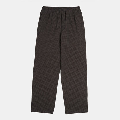 Gingham Seersucker Relaxed Pant in Brown Field Check