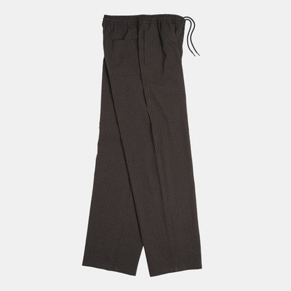 Gingham Seersucker Relaxed Pant in Brown Field Check