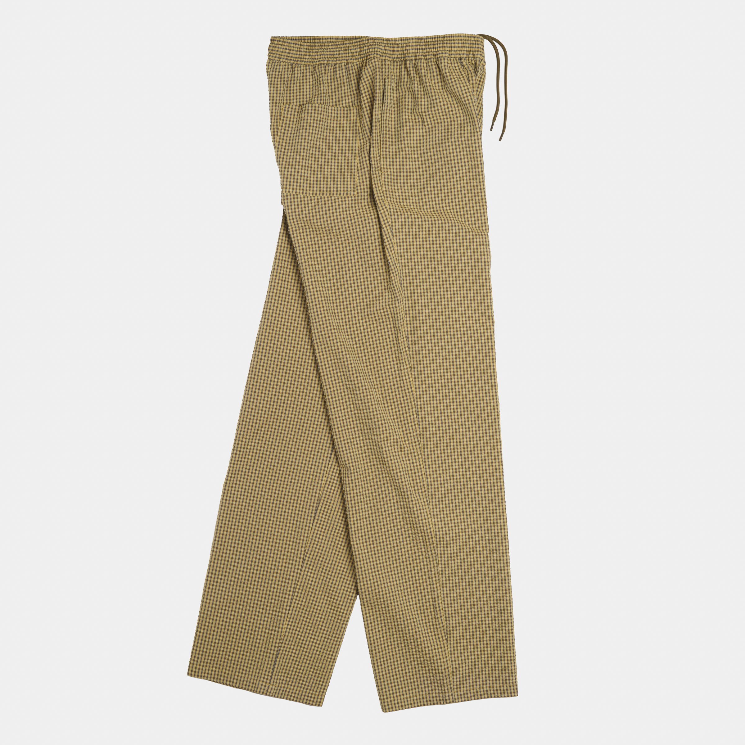 Gingham Seersucker Relaxed Pant in Green Field Check – Gardenheir