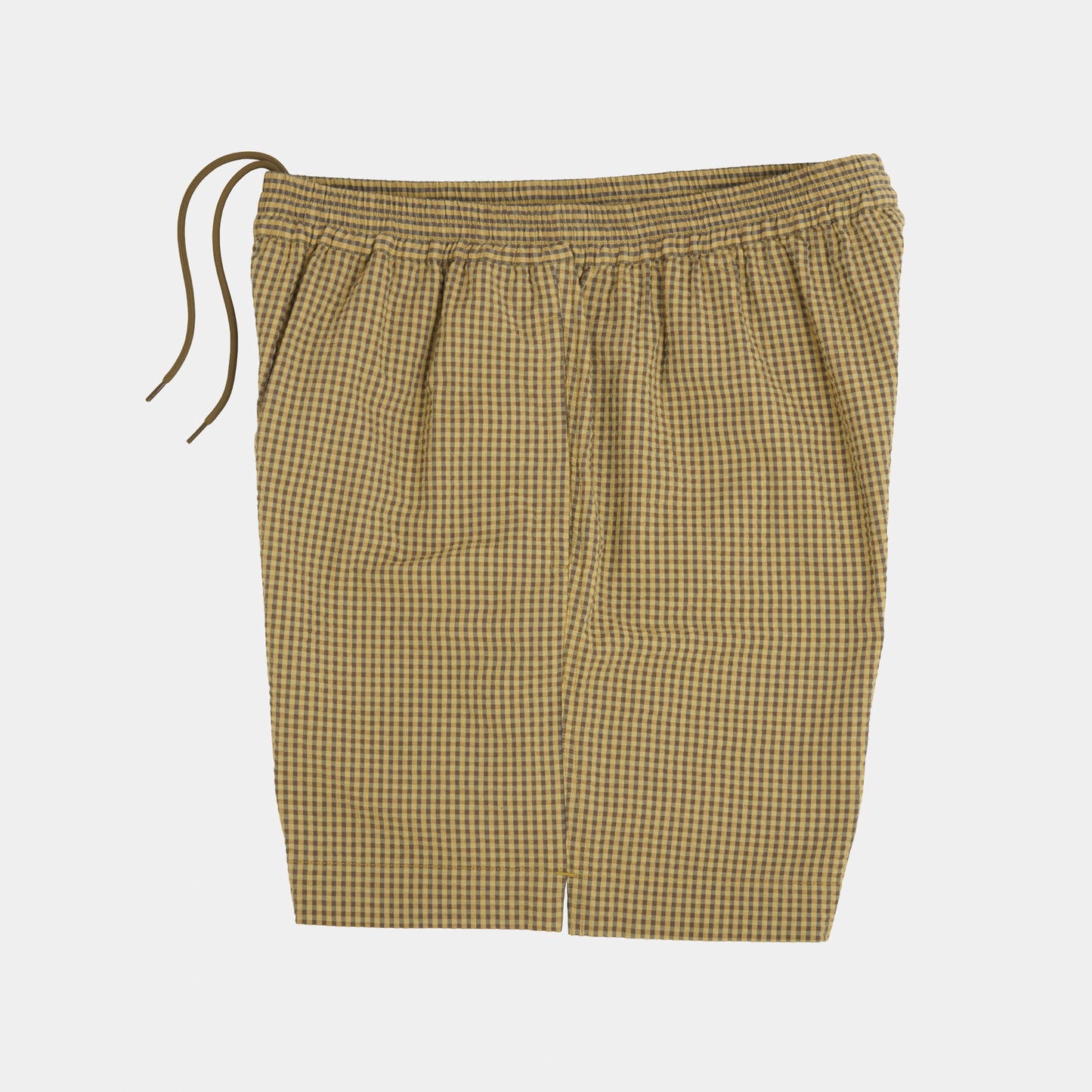 Gingham Seersucker Relaxed Short in Green Field Check