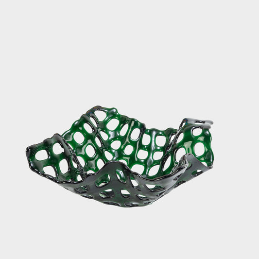 Vintage Glass Lattice Bowl