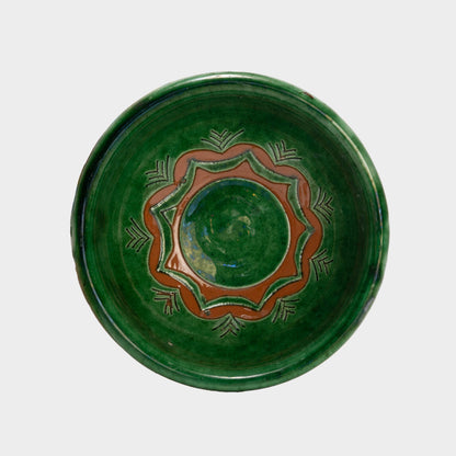Vintage Etched Ceramic Bowl