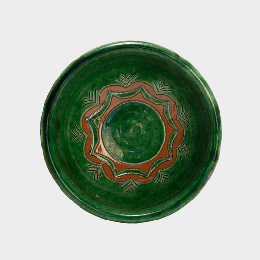 Vintage Etched Ceramic Bowl