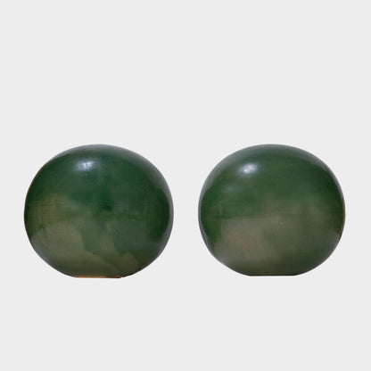 Vintage Green Glazed Ceramic Orb