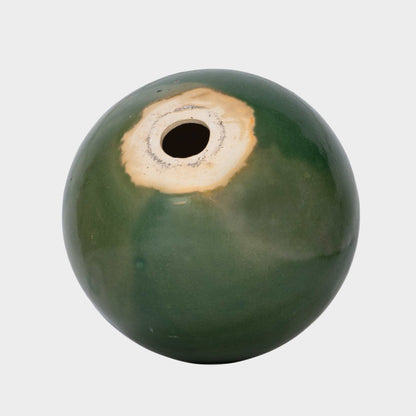 Vintage Green Glazed Ceramic Orb