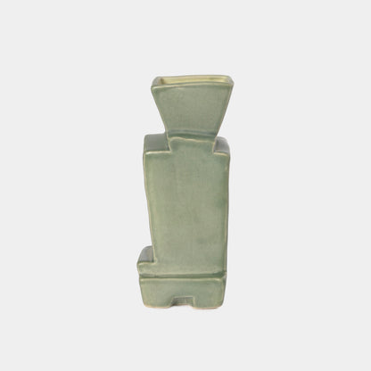 Vintage Geometric Ceramic Bud Vase
