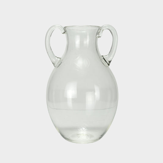 Mouth Blown Large Double Handled Vase