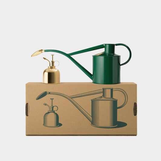 Haws England 1 Liter Metal Watering Can + Mister Gift Set in British Green