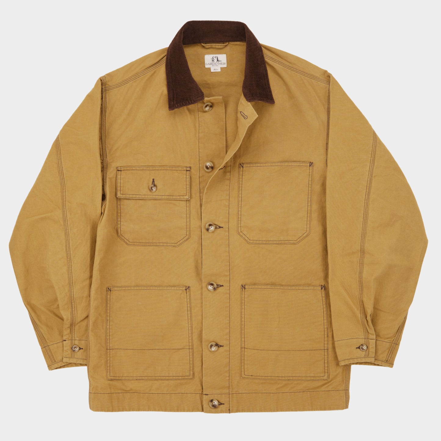 Waxed Cotton Canvas Barn Jacket in Hay