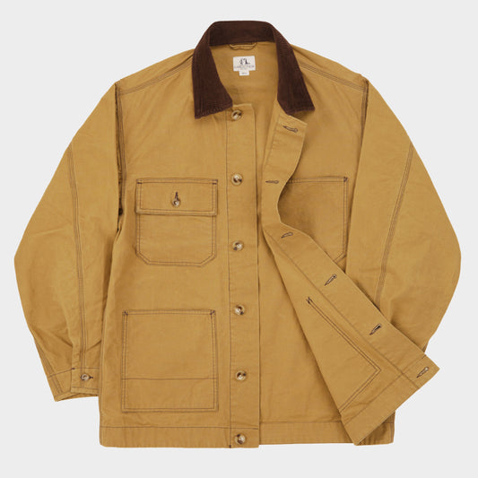Waxed Cotton Canvas Barn Jacket in Hay