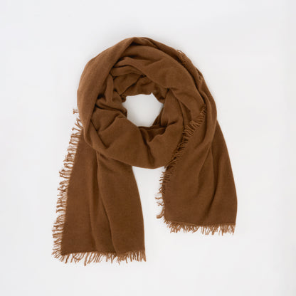 Himalayan Cashmere Aviator Wrap Scarf in Acorn