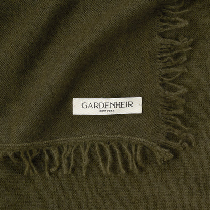 Himalayan Cashmere Aviator Wrap Scarf in Olive