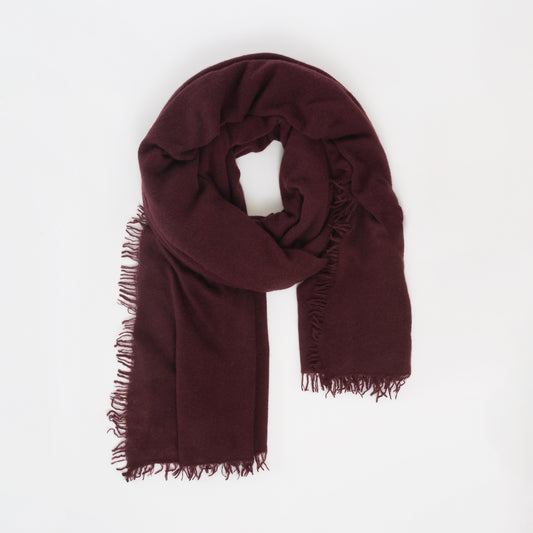 Himalayan Cashmere Aviator Wrap Scarf in Oxblood