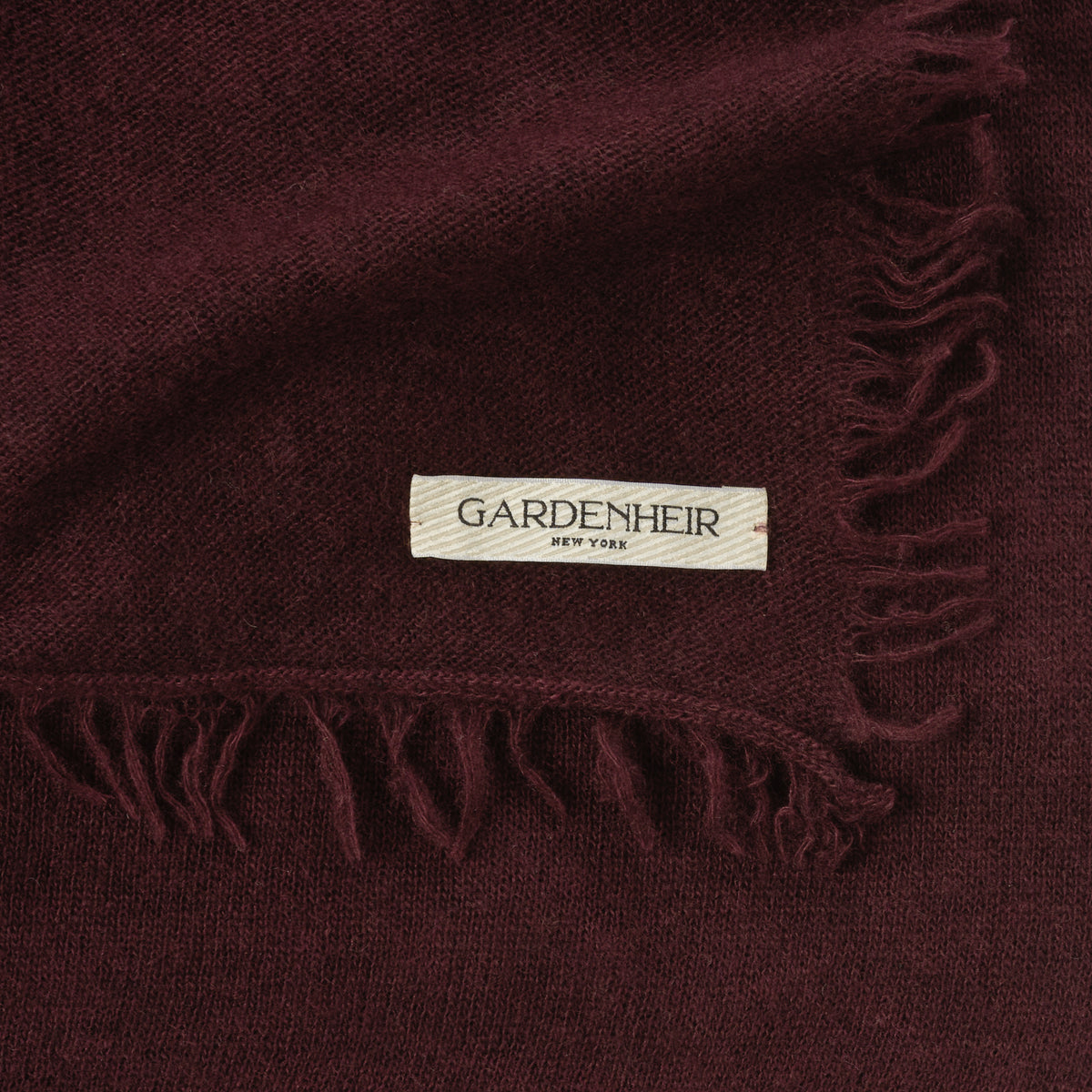 Himalayan Cashmere Aviator Wrap Scarf in Oxblood