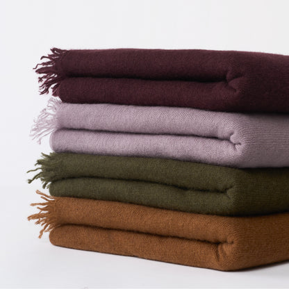 Himalayan Cashmere Aviator Wrap Scarf in Olive
