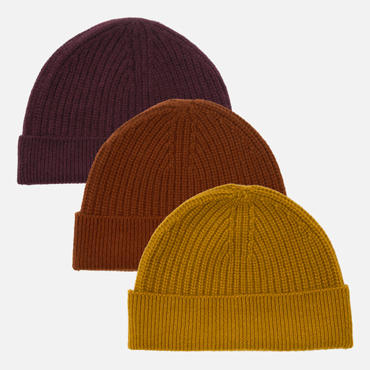 Himalayan Cashmere Fisherman Ribbed Beanie — Land Palette