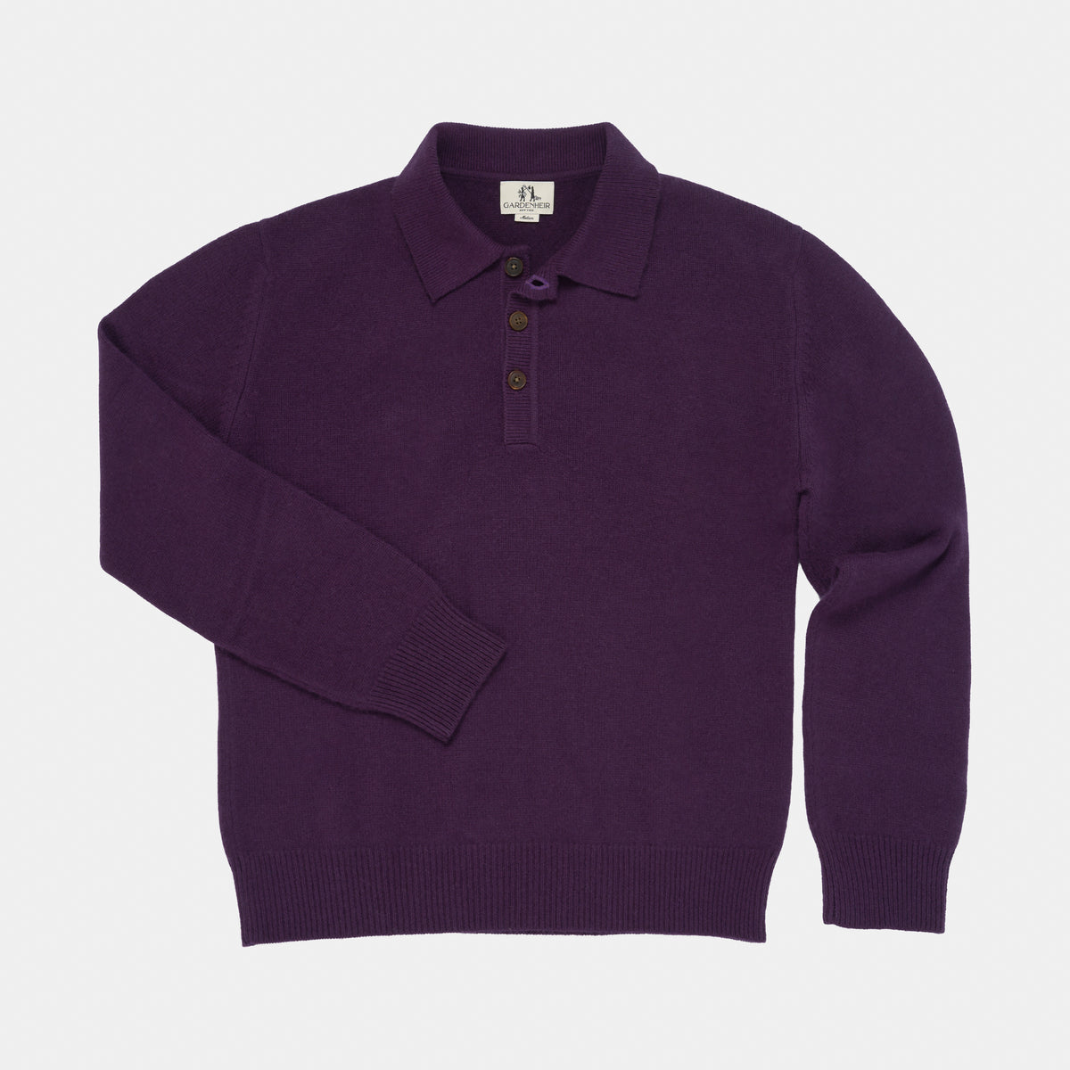 Himalayan Cashmere Rugby Sweater in Aubergine
