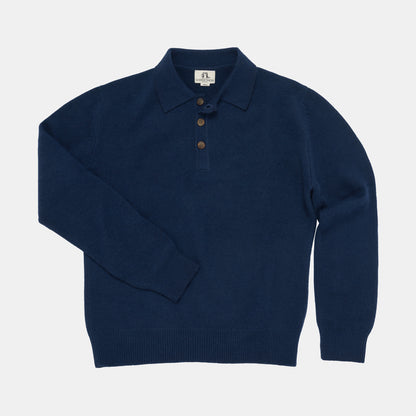 Himalayan Cashmere Rugby Sweater in Navy