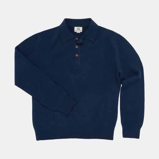 Himalayan Cashmere Rugby Sweater in Navy