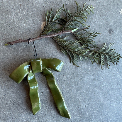 Handmade Ceramic Bow Ornaments