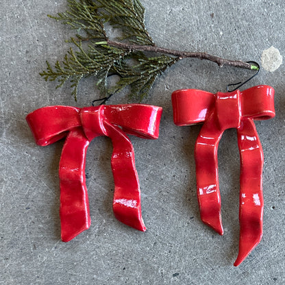 Handmade Ceramic Bow Ornaments