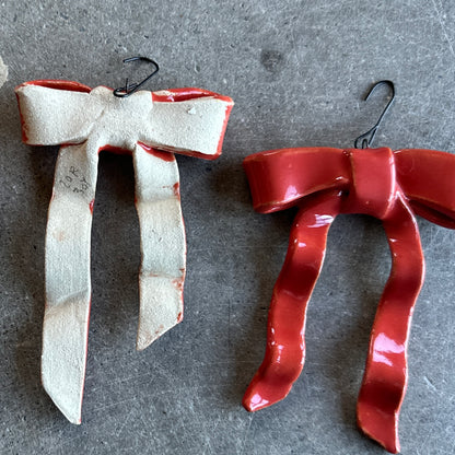 Handmade Ceramic Bow Ornaments