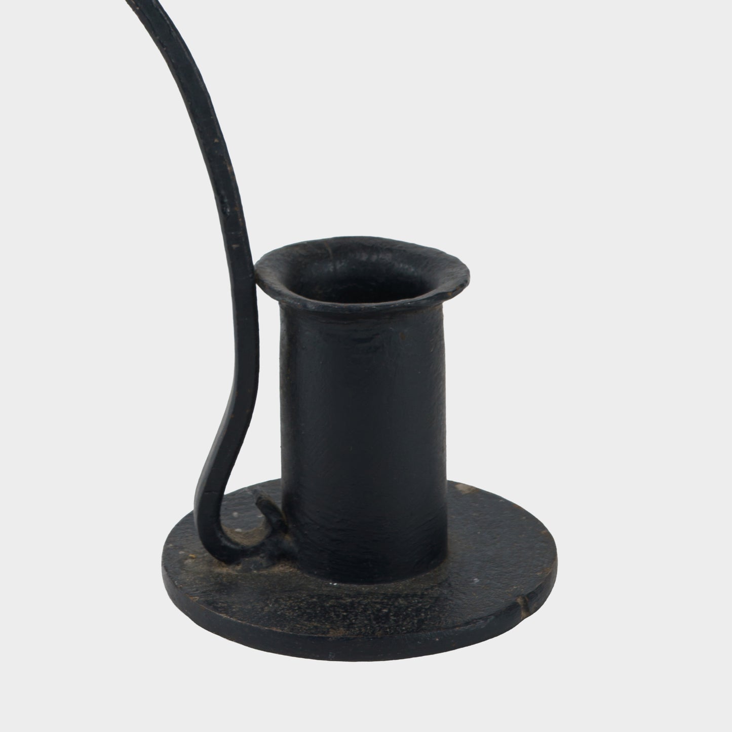 Antique Wrought Iron Candle Holder with Heat Shield