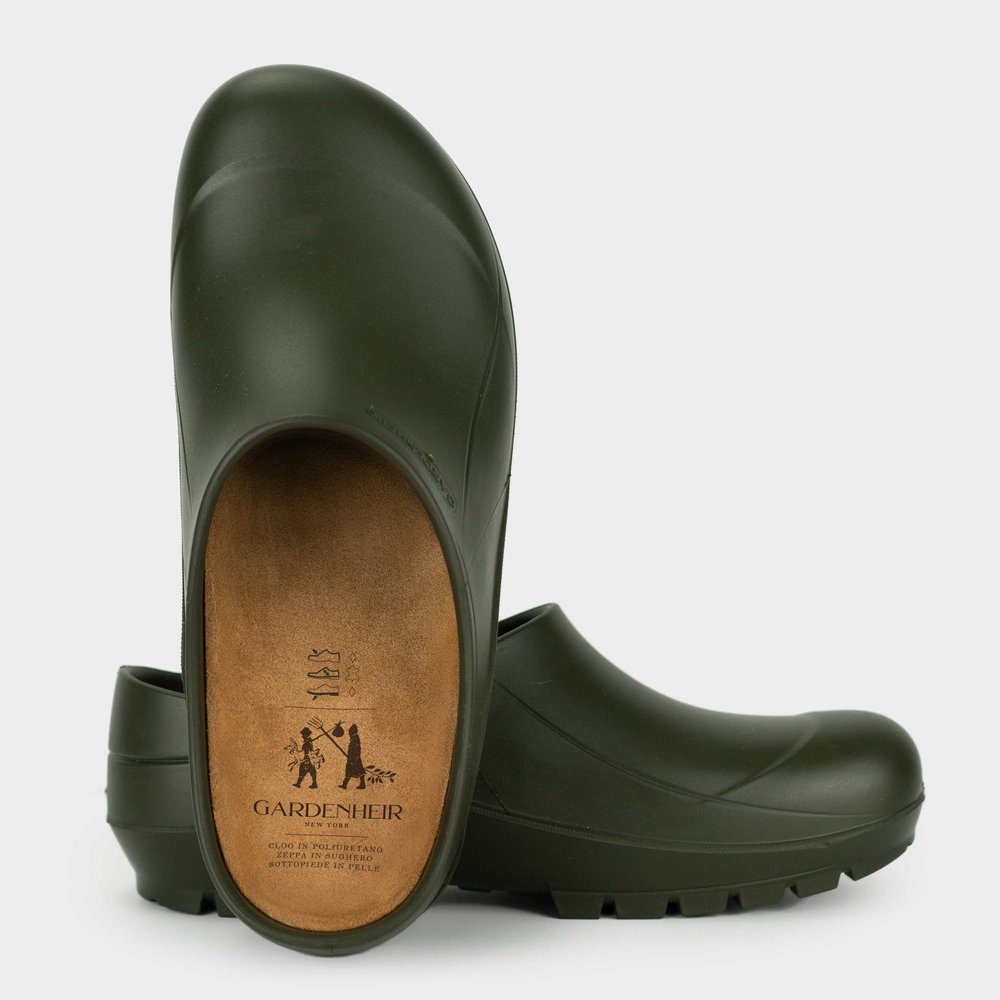 Italian Garden Clogs in Olive Green