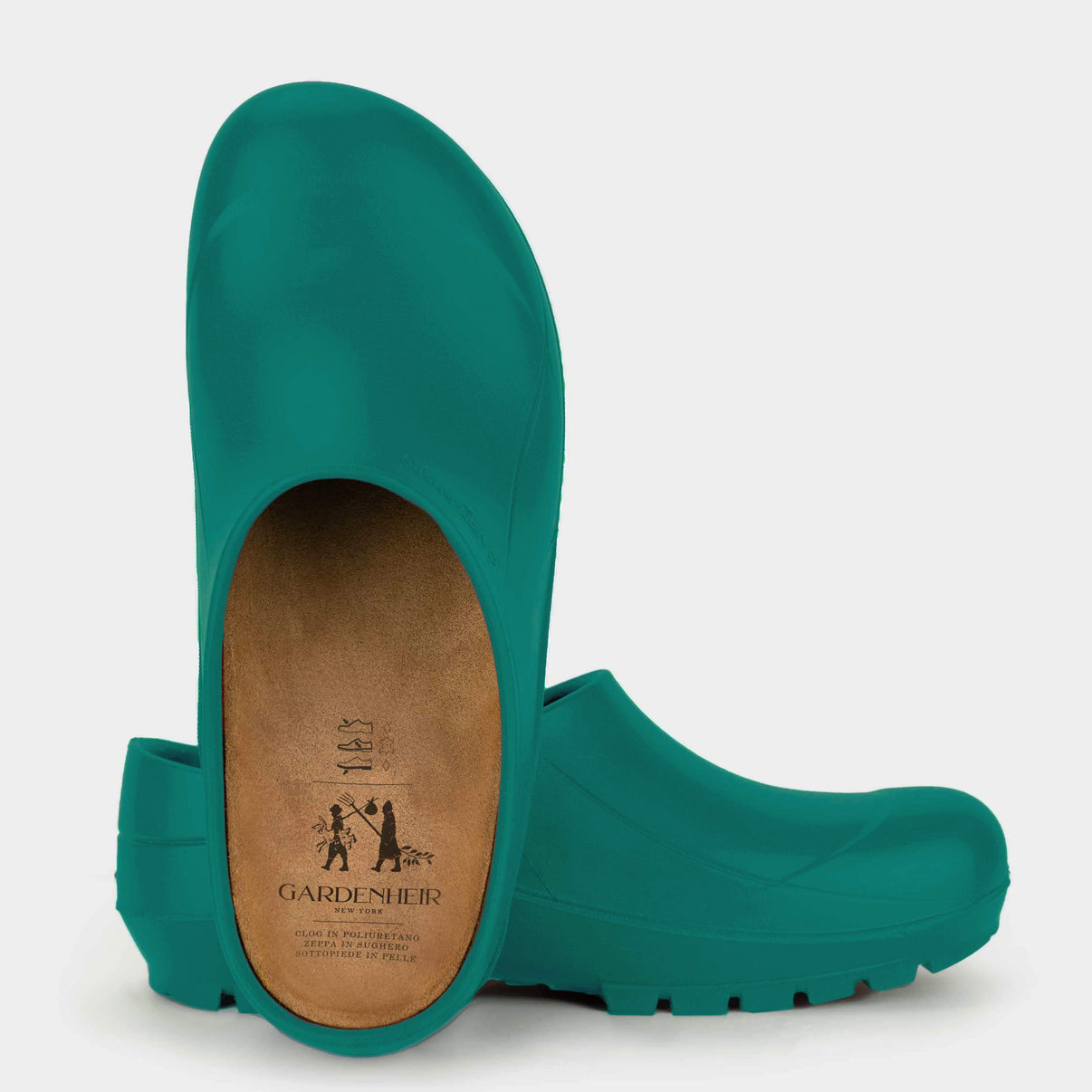 Italian Garden Clogs in Teal Gardenheir