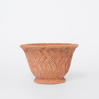 Italian Terracotta Wickerwork Planter
