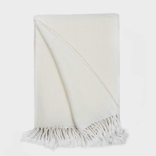 Merino Wool Blanket in Ivory